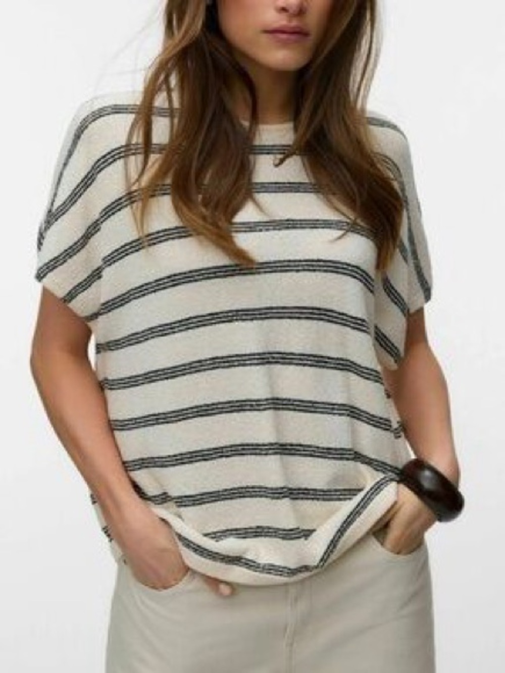 Zara Boxy Knit Striped Top